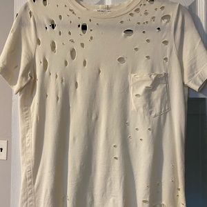 Helmut Lang distresses t shirt size small